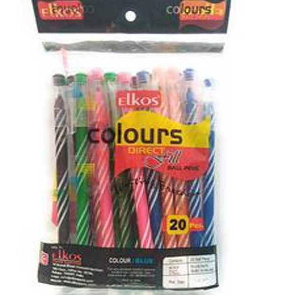 Elkos Use And Throw DF Ball Pen (Blue) 20pcs