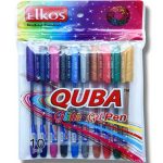 Elkos Quba Gilitter Gel Pen (10Pcs)