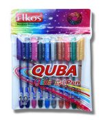 Elkos Quba Gilitter Gel Pen (10Pcs)