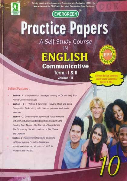 Practice Paper Of English Communicative Term1&2, Vol-2,For 10th Class By Evergreen Publication