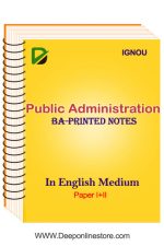 BA Public Administration Printed Notes By IGNOU In English