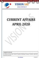 Vision Current Affair Monthly April 2020 English Midium