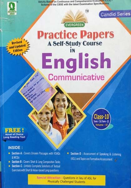 Evergreen Practice Paper English Communicative (A Self Study Course) For Class-10 Term-1&2 Vol 2