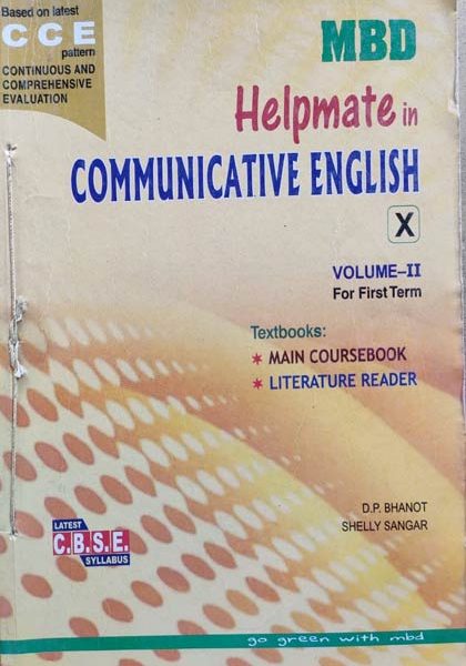 MBD Helpmate In Communicative English Vol-2 For Class-10th Term-1 DP Bhanot